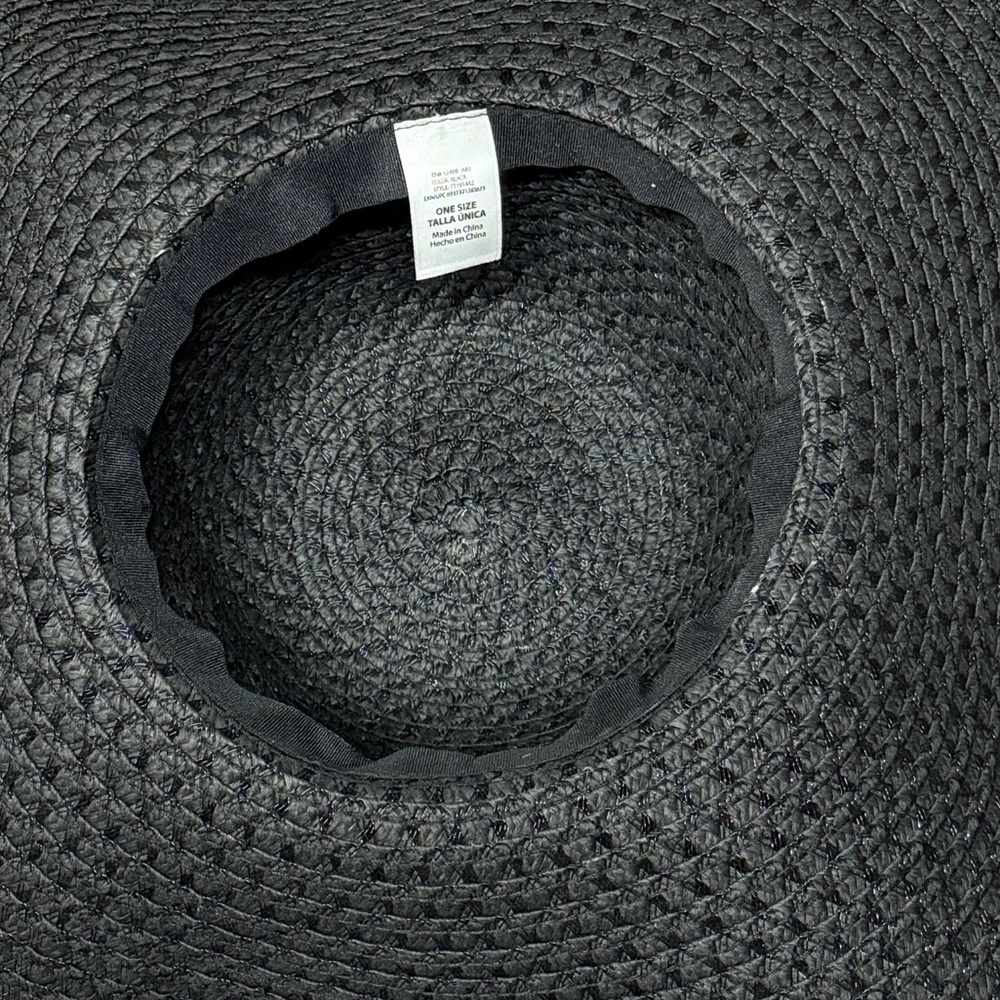 Women's Black Wide Brim Breathable Hat With Bow, Travel Sunshade, Foldable NWOT - Picture 7 of 7